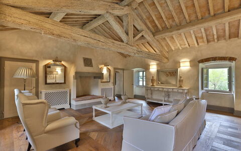 Villa Dell'abate: Couch, Furniture, Property, Window, Table, Wood, Interior Design, Living Room, Picture Frame, Chair