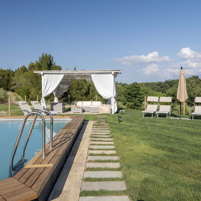 Villa Zara: Water, Sky, Plant, Cloud, Property, Shade, Swimming Pool, Tree, Outdoor Furniture, Grass