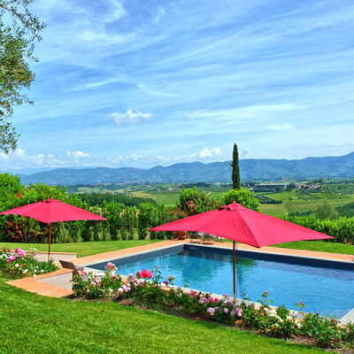 Villa Marliana: Cloud, Sky, Water, Plant, Umbrella, Green, Azure, Natural Landscape, Tree, Swimming Pool