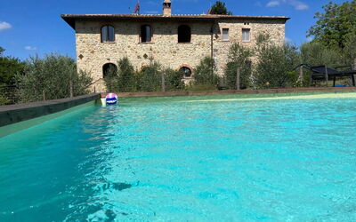 Alice - Podere Ribatti - Casole D'elsa, Toscana: Water, Building, Sky, Plant, Swimming Pool, Nature, Tree, Leisure, House, Cloud