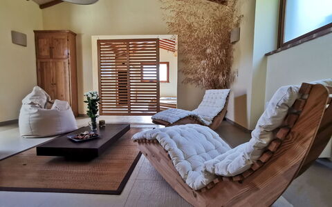Villa Niccone: Furniture, Property, Picture Frame, Comfort, Building, Table, Wood, Interior Design, Lighting, Living Room