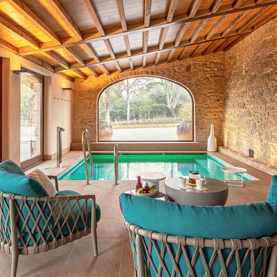 Villa Bartolomeo: Furniture, Table, Green, Azure, Wood, Interior Design, Window, Chair, Floor, Flooring