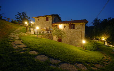 La Vecchia Fornace La Piastra Apartments - Abetone: Cottage, Night, Estate, Backyard, Landscaping, Garden, Lawn, Yard, Farmhouse, Village