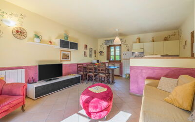 Alba Apartment: Furniture, Picture Frame, Couch, Purple, Interior Design, Living Room, Pink, Flooring, Floor, Decoration