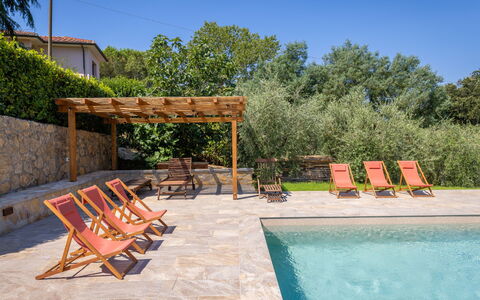 Casale Marittimo 400: Swimming Pool, Outdoor Furniture, Furniture, Shade, Resort, Composite Material, Flagstone, Eco Hotel, Chair, Flowerpot