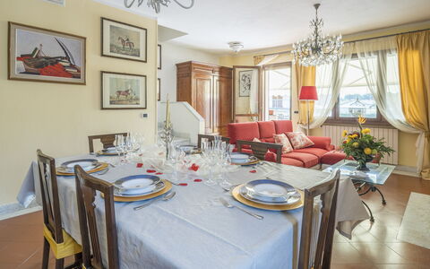 La Bouganville, Forte Dei Marmi, Private Garden, W: Furniture, Interior Design, Flooring, Table, Ceiling, Chair, Room, Dining Room, Floor, Kitchen & Dining Room Table