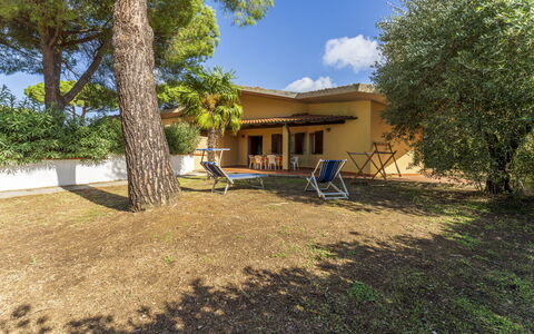 Argentario Giannella Apartment- Orbetello, Toscana: Plant, Building, Property, Sky, Window, Tree, Shade, Land Lot, House, Cloud