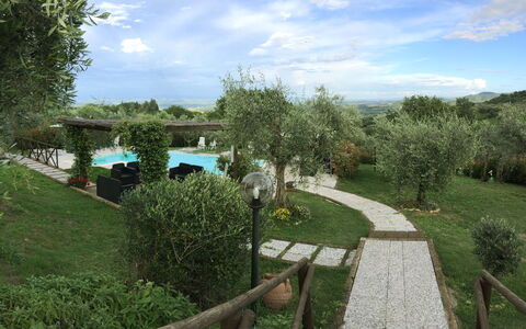 Villa Le Ripe Apartments - Gambassi Terme, Toscana: Plant, Cloud, Sky, Plant Community, Natural Landscape, Land Lot, Tree, Shrub, Landscape, Groundcover