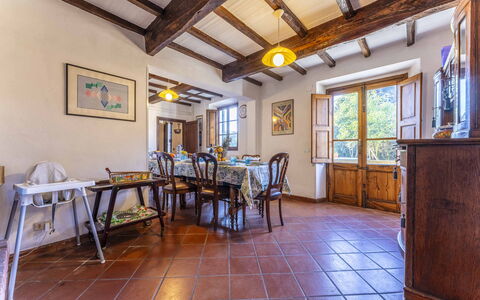 Casale Il Farro - Camaiore, Toscana: Table, Furniture, Picture Frame, Property, Chair, Window, Wood, Interior Design, Architecture, Floor