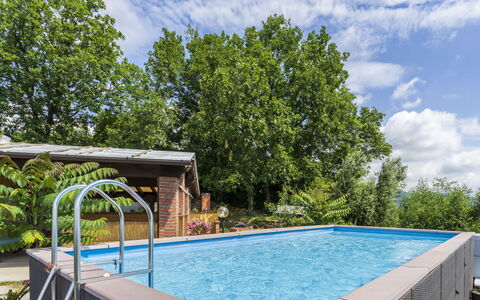 La Casa Di Elda, Holiday Home With Pool, Uzzano, T: Water, Cloud, Sky, Plant, Property, Swimming Pool, Shade, Tree, Grass, Outdoor Furniture