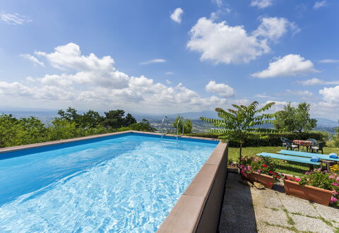 La Casa Di Elda, Holiday Home With Pool, Uzzano, T: Cloud, Sky, Plant, Water, Swimming Pool, Tree, Outdoor Furniture, Shade, Rectangle, Grass