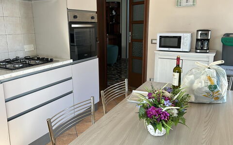 Franco House With Pool: Kitchen Appliance, Kitchen, Major Appliance, Furniture, Countertop, Flooring, Wood, Interior Design, Kitchen Stove, Cabinetry