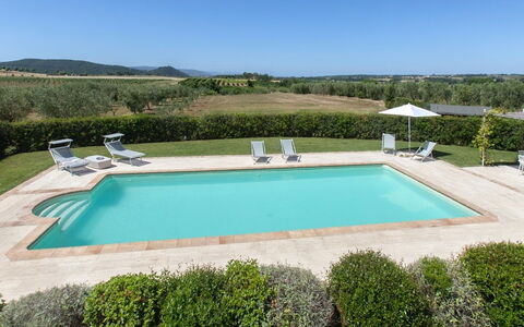 Villa Sant'andrea: Water, Sky, Property, Swimming Pool, Plant, Building, Rectangle, Shade, Land Lot, Leisure