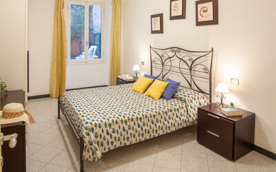 Sirene Apartments - Levanto: Property, Furniture, Comfort, Building, Azure, Bed, Wood, Textile, Interior Design, Floor