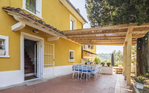 Country House Casalguidi 191 Private Pool: Home, Architecture, House, Door, Chair, Estate, Cottage, Porch, Shade, Houseplant