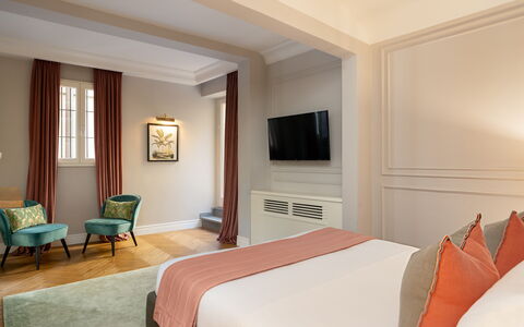 Pazzi Penthouse Luxury Apartment in Florence by Pa: Furniture, Property, Comfort, Building, Picture Frame, Wood, Textile, Interior Design, Floor, Flooring