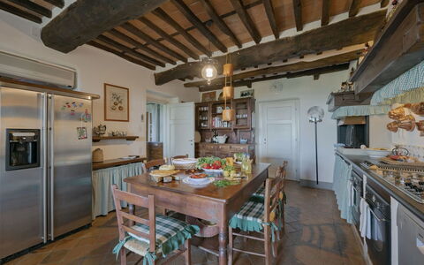 Villa Marlia: Table, Furniture, Property, Cabinetry, Wood, Chair, Kitchen, Building, Interior Design, Kitchen Appliance