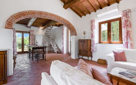 Vineyard’s Cottage With Pool, Ac, Wifi - Siena: Table, Furniture, Building, Wood, Window, Chair, Interior Design, Picture Frame, Comfort, Floor