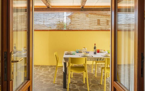 Camaiore House With Pool, La Casa Dei Ricci: Table, Furniture, Building, Chair, Wood, Interior Design, Shade, House, Floor, Flooring