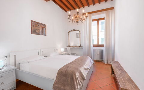 Cascine Apartment In Florence: Wall, Interior Design, Bedroom, Bed, Ceiling, Floor, Flooring, Bed Sheet, Room, Furniture