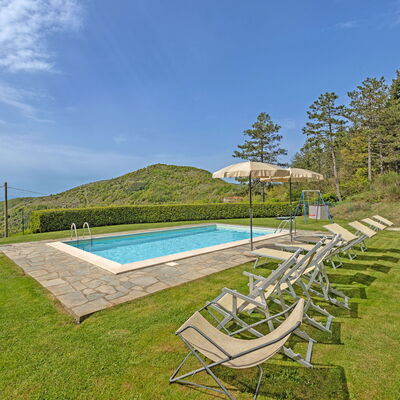 La Montanina: Sky, Water, Plant, Cloud, Natural Landscape, Swimming Pool, Tree, Outdoor Furniture, Land Lot, Shade