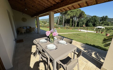 Casa Viviani: Table, Furniture, Flower, Plant, Chair, Tree, Building, Outdoor Furniture, Wood, Interior Design