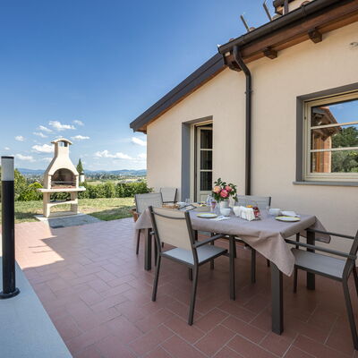 Villacolle 1, Poggio a Caiano, Hot Tub, Wifi, Ac: Table, Plant, Sky, Property, Furniture, Window, Cloud, Building, Azure, Flowerpot