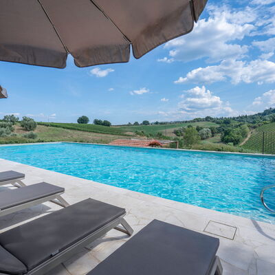Correggiolo Spereto Apartment With Pool, Montaione: Swimming Pool, Outdoor Furniture, Sunlounger, Resort, Thermae, Eco Hotel, Chair, Resort Town, Chaise Longue, Villa