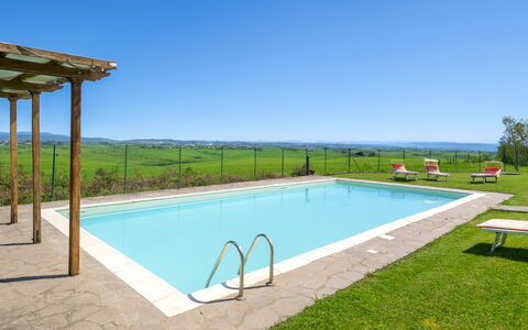 La Palazzina, Ville Di Corsano, Home And Pool: Blue, Swimming Pool, Outdoor Furniture, Resort, Shade, Eco Hotel, Hacienda, Villa, Farmhouse, Leisure Centre