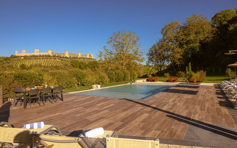 Le Torri, Borgo Campassini, Monteriggioni: Furniture, Outdoor Furniture, Garden, Chair, Outdoor Table, Eco Hotel, Shade, Swimming Pool, Sunlounger, Landscaping