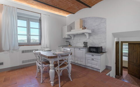 Il Borgo, Borgo Campassini, Monteriggioni: Interior Design, Flooring, Furniture, Ceiling, Floor, Home, Lighting, Room, Countertop, Kitchen