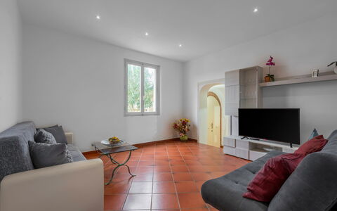 Borgo House In Florentine Hills With Pool: Interior Design, Furniture, Flooring, Wall, Floor, Ceiling, Couch, Room, Living Room, Lighting