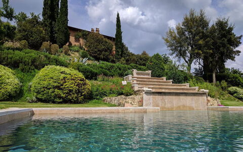 Podere della Bruciata: Shrub, Landscape, Garden, Landscaping, Water Feature, Botanical Garden, Evergreen, Backyard, Hedge