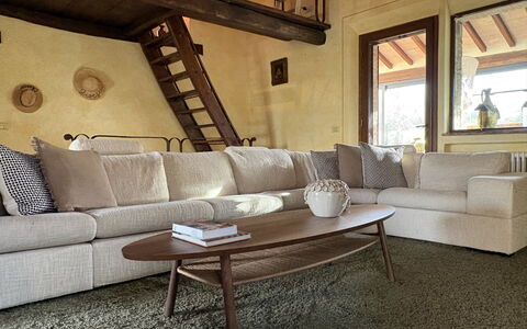 Poggio Aperto: Furniture, Interior Design, Wood, Flooring, Couch, Floor, Living Room, Home, Table