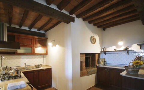 Santo Stefano: Interior Design, Kitchen, Wood, Flooring, Countertop, Kitchen Appliance, Ceiling, Furniture, Floor, Lighting