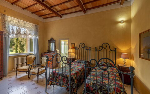 La Palazzina: Wall, Furniture, Interior Design, Bedroom, Lighting, Bed, Flooring, Room, Ceiling, Picture Frame