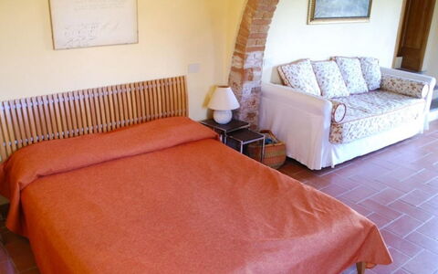 Podere Torre: Furniture, Bedroom, Bed, Interior Design, Flooring, Floor, Bed Sheet, Bedding, Room, Bed Frame