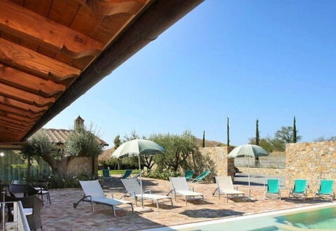 Villa la Tabaccaia: Home, Composite Material, Flagstone, Resort, Eco Hotel, Farmhouse, Shade, Estate, Chair, Swimming Pool