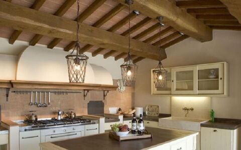 Villa Santa Virginia: Kitchen, Interior Design, Furniture, Flooring, Ceiling, Home, Countertop, Cabinetry, Floor, Light Fixture