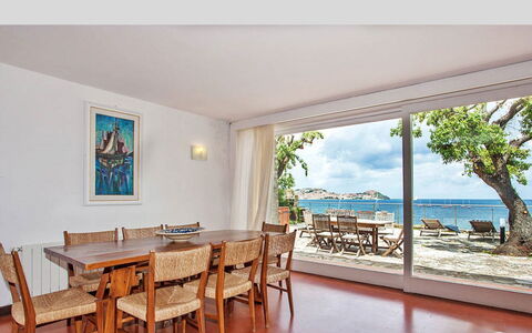 Terrazza Dell'Elba: Furniture, Chair, Sea, Coast, Kitchen & Dining Room Table, Resort, Shade, Shore, Bay, Houseplant