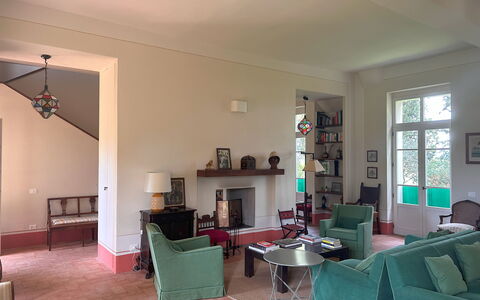 Poggio Cavallino Private Pool, Wifi, Maremma: Furniture, Flooring, Wall, Interior Design, Floor, Ceiling, Chair, Room, Living Room, Lighting