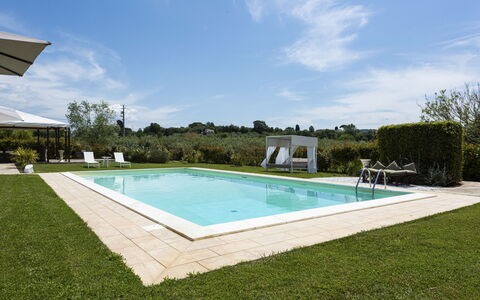 Villa Yvonne: Swimming Pool, Garden, Resort, Landscaping, Lawn, Shade, Backyard, Estate, Outdoor Furniture, Yard