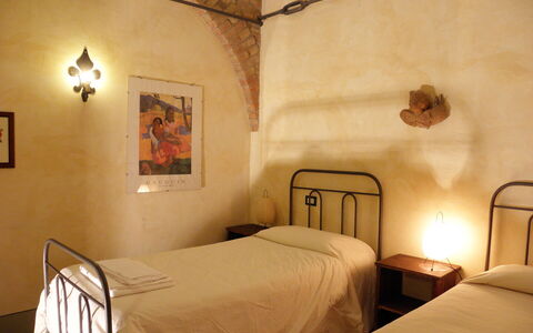 Appartamento Vele, Wifi, Near Perugia: Wall, Furniture, Interior Design, Bed, Bedroom, Wood, Floor, Ceiling, Flooring, Bed Sheet
