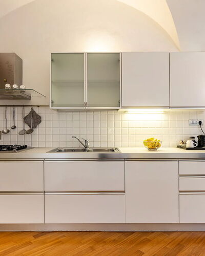 Casa Garibaldi - Levanto: Kitchen, Kitchen Appliance, Interior Design, Major Appliance, Countertop, Flooring, Cabinetry, Wood, Home Appliance, Furniture