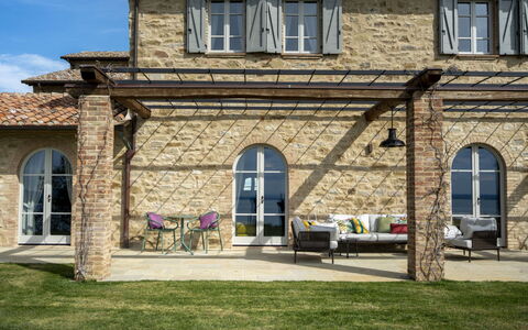 Battisole: Door, Home, Estate, Brick, Outdoor Furniture, Garden, Chair, Shade, Flagstone, Farmhouse