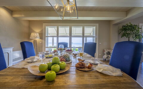 Bianca la Luna: Furniture, Interior Design, Flooring, Chair, Table, Ceiling, Floor, Wood, Dining Room, Room