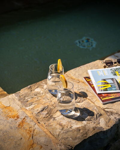 Town House Garden: Flagstone, Swimming Pool, Water Feature