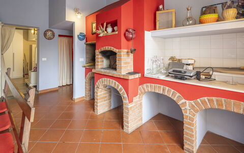 Casa Michela Casalguidi, Garden, Wifi: Interior Design, Flooring, Furniture, Ceiling, Floor, Room, Chair, Tile, Kitchen, Wood Stain