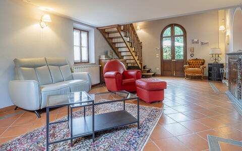 Casa Michela Casalguidi, Garden, Wifi: Interior Design, Flooring, Furniture, Ceiling, Floor, Room, Couch, Lighting, Living Room, Home