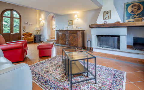 Casa Michela Casalguidi, Garden, Wifi: Furniture, Interior Design, Flooring, Floor, Room, Ceiling, Couch, Living Room, Lighting, Home